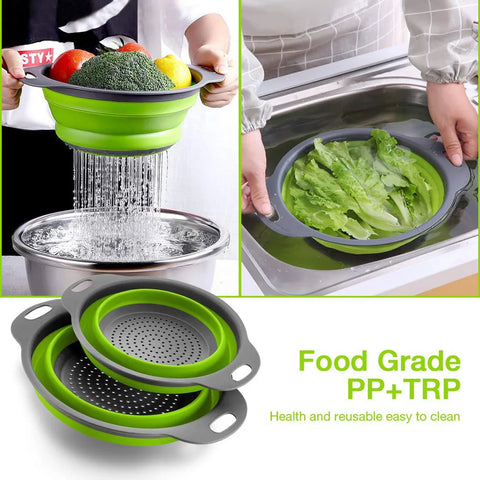 Silicone Folding Drainage Basket – Vegetable & Fruit Washing Net