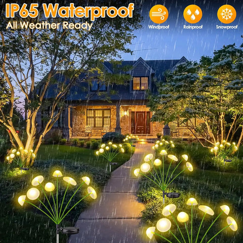 Solar Garden Lights - Waterproof LED Mushroom & Jellyfish Pathway Decor (6 Pack)