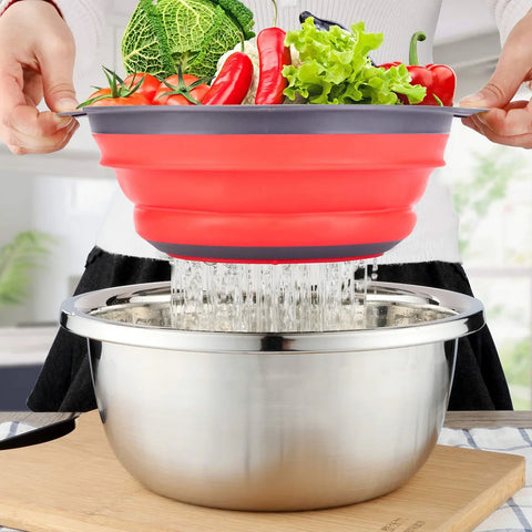 Silicone Folding Drainage Basket – Vegetable & Fruit Washing Net