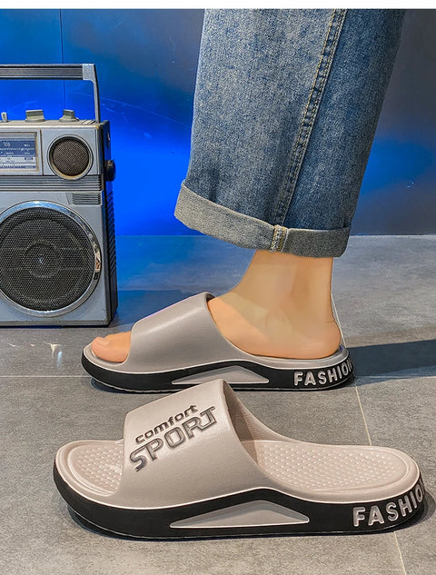 Men's EVA Shower Slides – Anti-Slip Breathable Soft Sole Sandals