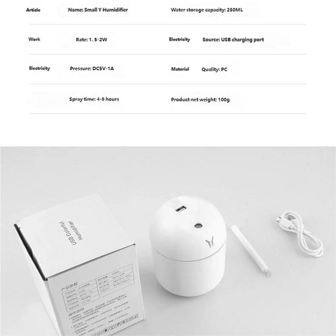 Mini USB Air Humidifier – Ultrasonic Aroma Diffuser for Car, Home & Desktop