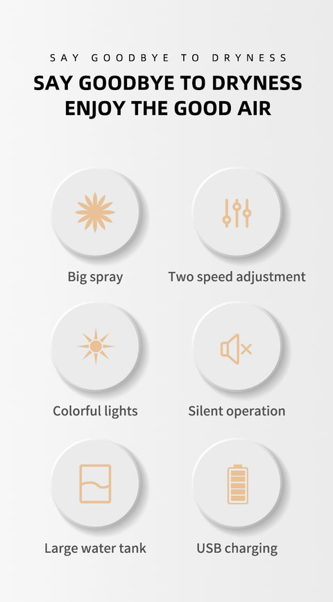 270ML Cool Mist Air Humidifier – USB Aroma Diffuser with LED Night Light